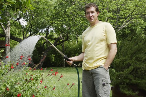 Healthy green lawn maintained by experts